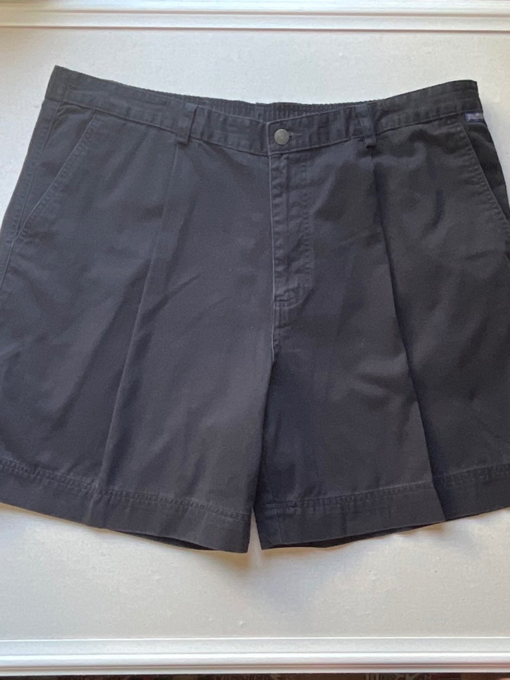 Kahala Men Solid Black Classic Kimo Flat Front Pocket Shorts Size 38